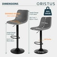 thumbnail image 5 of Okeysen Bar Stools Set of 4 Counter Height Adjustable Swivel Armless Dining Chairs with Mid Backs Metal Base for Pub Kitchen, Grey, 5 of 7