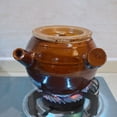 thumbnail image 2 of Casserole Clay Pot 60oz Heat-resistant Handmade Earthen Cooking Serving with Lid Soup Spout, 2 of 6