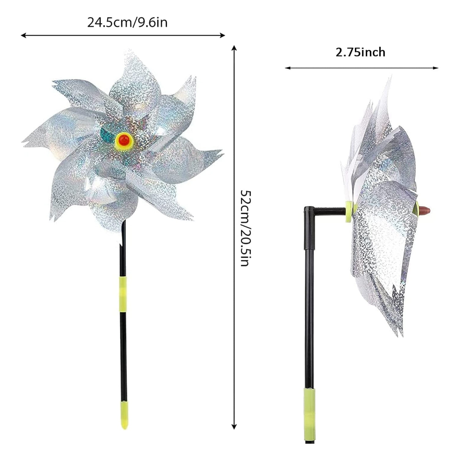 Reflective wind wheel 3 Pieces Windmills Bird Repellent Fruit Garden