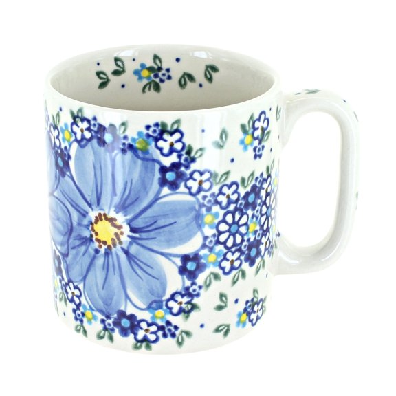 Blue Rose Polish Pottery Blue Starflower Coffee Mug