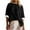 Black, variant on AKOEE Cotton Oversized T Shirts for Women Trendy Colorblock Crew Neck 3/4 Sleeve Summer Tops Y2k Casual Basic Tees (XL, Yellow)
