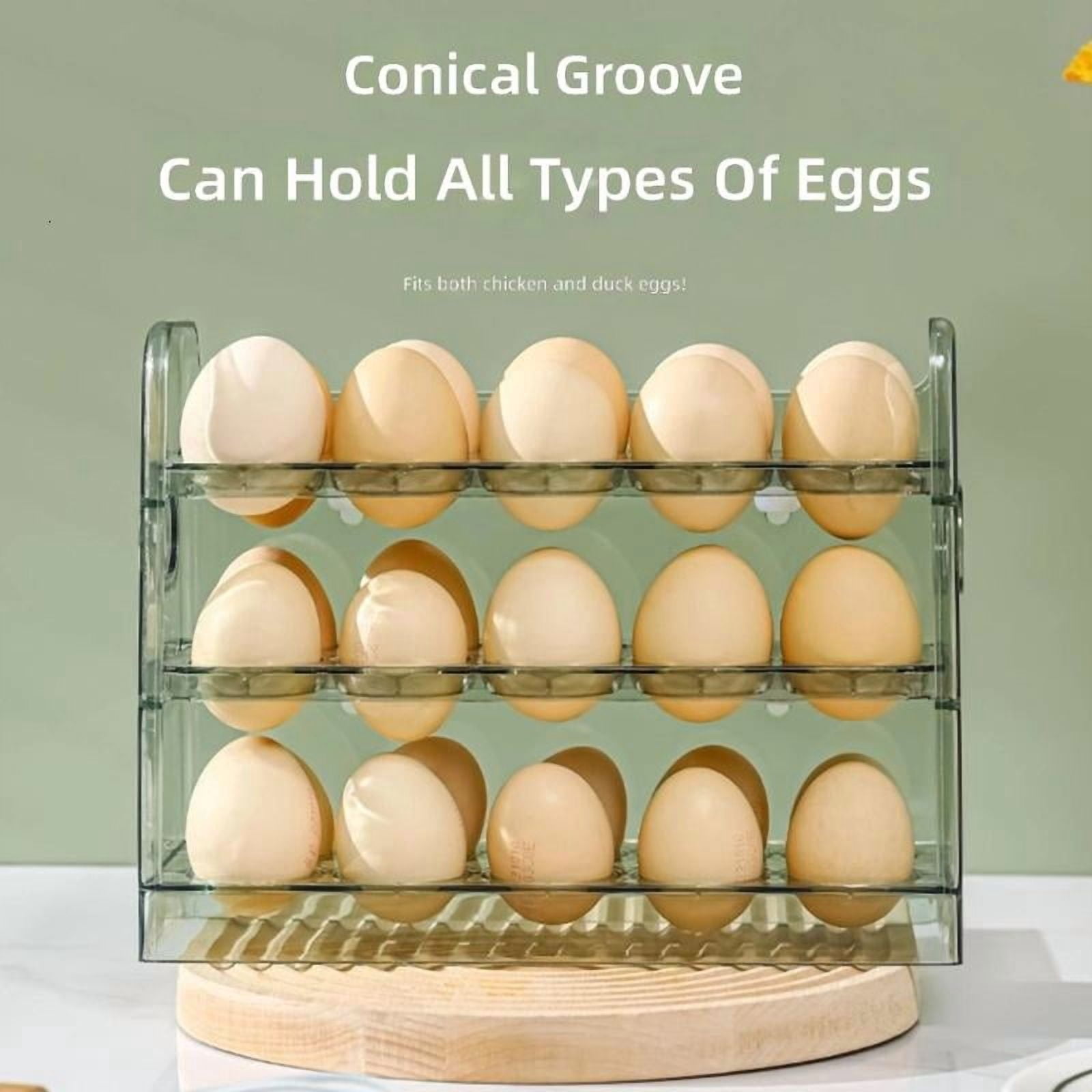 ANXPTIME 3 Layer Eggs Tray Organizers Keep Eggs Safe And Visible In Fridge