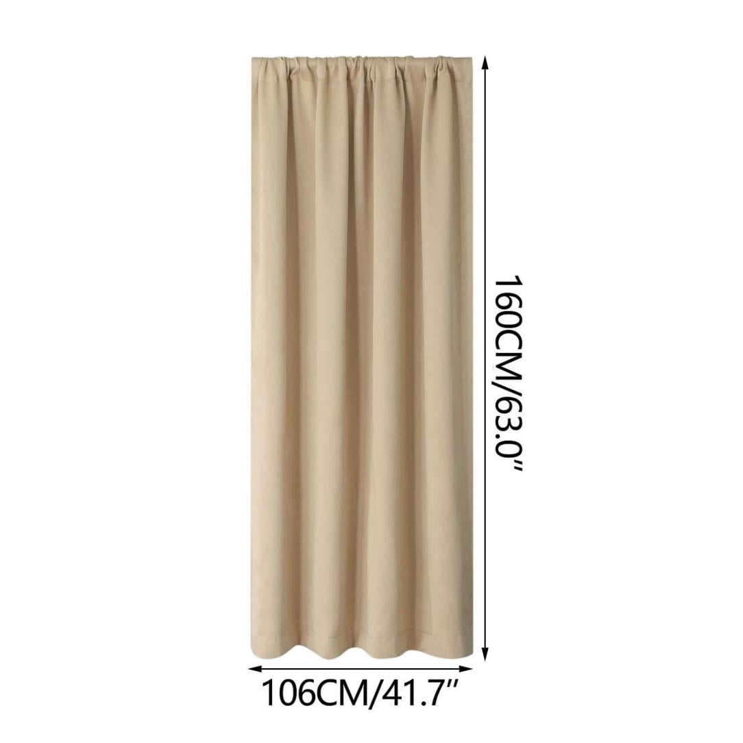ZhyrZng Blackout Curtains 63 Inch Length, Energy Saving & Noise Reducing Bedroom Curtains, Rod Pocket Room Darkening Drapes for Bedroom Living Room,Set of 2 Curtain Panels(Beige)