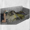 thumbnail image 6 of Woodland Soft Flannel Fleece Blanket, Watercolor Style River Scene Floral Composition with Trees Pastoral Nature, Cozy Plush for Indoor and Outdoor Use, 50" x 70", Apple Green Blue, by Ambesonne, 6 of 6