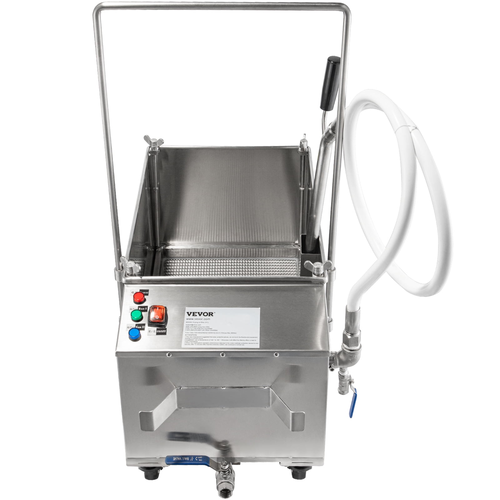 VEVOR Fryer Oil Filter 80 lbs/40L/10.56 Gallon Capacity Commercial Cooking  Oil Filtration System 300W 110V/60Hz 