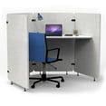 thumbnail image 3 of Luxor RECLAIM® Acoustic Work Pod, 4 Panel, 100% Recycled, 54-1/2"H x 73"W x 62-3/4"D, Light Gray/White, 3 of 4