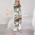 thumbnail image 3 of Hirioo Woodland Forest With Deers for Women's Pajama Sets 2 Piece Pjs Women's Long-Sleeved Pajama Set Button Down Sleepwear,S-XXL-Large, 3 of 7