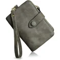 thumbnail image 1 of Xiao Hua Cartera corta de piel, cartera mediana, 30 % de descuento, ranura para tarjetas, cartera Zero con hebilla y cremallera, bolso de mano, verde oscuro, 1 pieza, 1 of 5