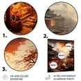 thumbnail image 3 of Designart "Ancient Dynasty Landscape I" China Art Metal Wall Art - People Orange Global Living Room Wall Art, 3 of 6