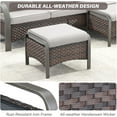 thumbnail image 5 of Outdoor Ottomans for Patio - 250 LBS Weight Capacity PE Wicker Foot Rest Ottoman Set of 2 with Metal Frame Multipurpose Outdoor Foot Stool for Porch Balcony Backyard, 5 of 16