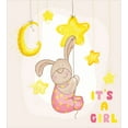 thumbnail image 3 of Ambesonne Moon Duvet Cover Set, Cartoon Bunny Stars Moon, Twin, Pale Pink Yellow Tan, 3 of 3