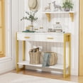 thumbnail image 5 of Solid Wood Console Table with Storage Entryway Table with 2 Drawers Shelf & Reinforced Legs, 5 of 12