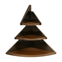 Deeceymbur Corner Shelf Christmas Tree Shape Multi Layer Storage Rack for Kitchen Office Decoration Display Cups Plants Small Objects Wood Material
