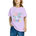 thumbnail image 4 of Babcutegg Kids Short Tops Sleeve Shirts for Girls Boys Cotton T-shirt Fashionable Cotton Pullover Purple Size 13 Years, 4 of 6