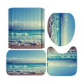 thumbnail image 2 of 4-Piece Bathroom Sets Shower Curtain with 12 Hooks Waterproof Polyester,Non-Slip Cloth Shower Mat,Perfect Fit U-Shape Bathroom Rug Toilet Lid Cover Set,Tropical Print for Bathroom Hotel Party Decor, 2 of 7