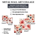 thumbnail image 4 of Designart "Timeless Red Floral Charm" Floral Wall Art Set Of 5 - Red Cottage Office Room Metal Wall Art Set, 4 of 6