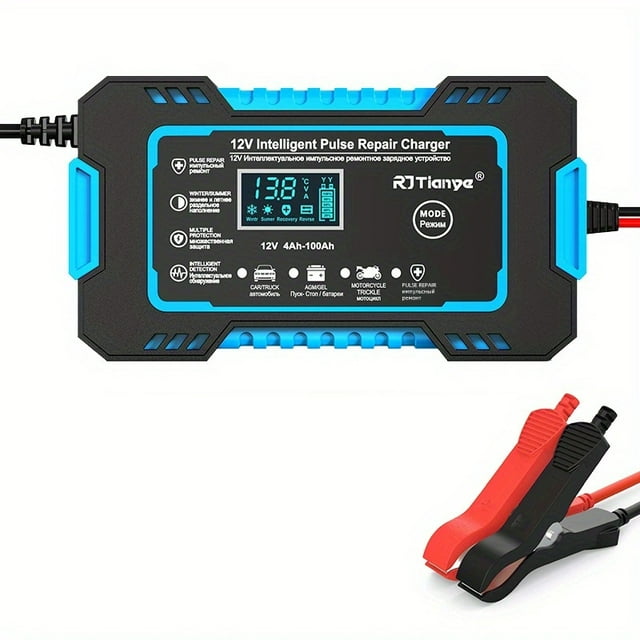 Car Battery Charger, 12V 4Ah-100Ah Smart Battery Trickle Charger Automotive Battery