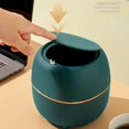 thumbnail image 3 of Mini Desktop Trash Can, Creative Plastic Desktop Trash Can with Button Lid for Home Office, Study, Bedroom, Kitchen (White), 3 of 5