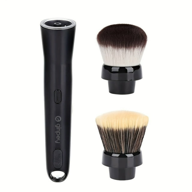 LNGOOR Electric Makeup Brush Professional Automatic Makeup Brushes Set With 2 Interchangeable 360 Degree Rotating Heads Flawless Application Natural Finish Foundation Powder Brush Fas