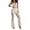 Black, variant on ANINEO Women Fashion Casual Pants With Lace Panel Detachable Layer Long Trousers For Daily Wear And Outing Solid Color Versatile Bottoms Female Slacks