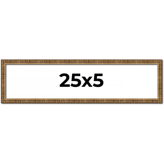 25x5 Stately Gold Wood Picture Frame - With Acrylic Front and Foam Board Backing