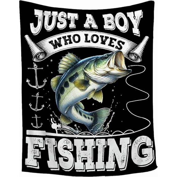 Fishing Gifts for Men Fish Blanket for Boys Soft Warm Flannel Fleece Throw Blanket for Couch Fishing