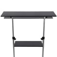 thumbnail image 6 of 4 Tiers Mobile Stand Up Desk Height Adjustable Rolling Workstation 40" Wide Table Silver+4* Universal Wheels for Office, Living Room, Lounge, Study,Bedroom, 6 of 21