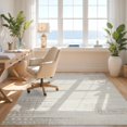 thumbnail image 3 of Design&I 4'x6' Washable Area Rug Beige Contemporary Neutral Abstract Brushed Interlocking Large for Dorm Room, Living Apartment, Flatweave Daily Traffic Ready, 3 of 7