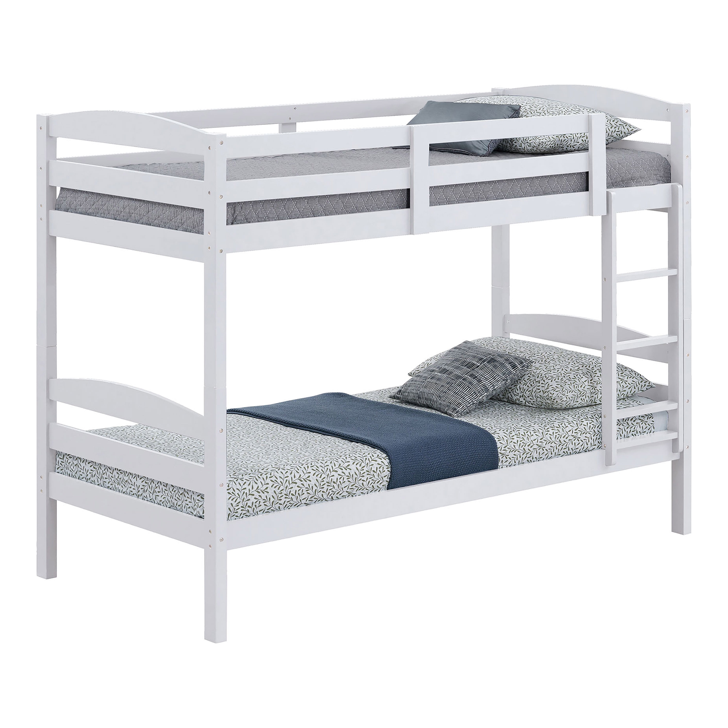 Furniture of America Alli Kids Wood Detachable Twin over Twin Bunk Bed, White