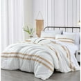 thumbnail image 2 of Chezmoi Collection 7-Piece Boho Clip Jacquard Bed in a Bag Set Queen Size, Taupe Multi-Color Striped Soft Textured Lightweight Comforter Bedding for All Season with Bed Sheets Set, 2 of 9