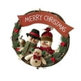 thumbnail image 1 of Christmas Decoration Rattan Circle With Fabric Doll Handmade Decor, 1 of 5