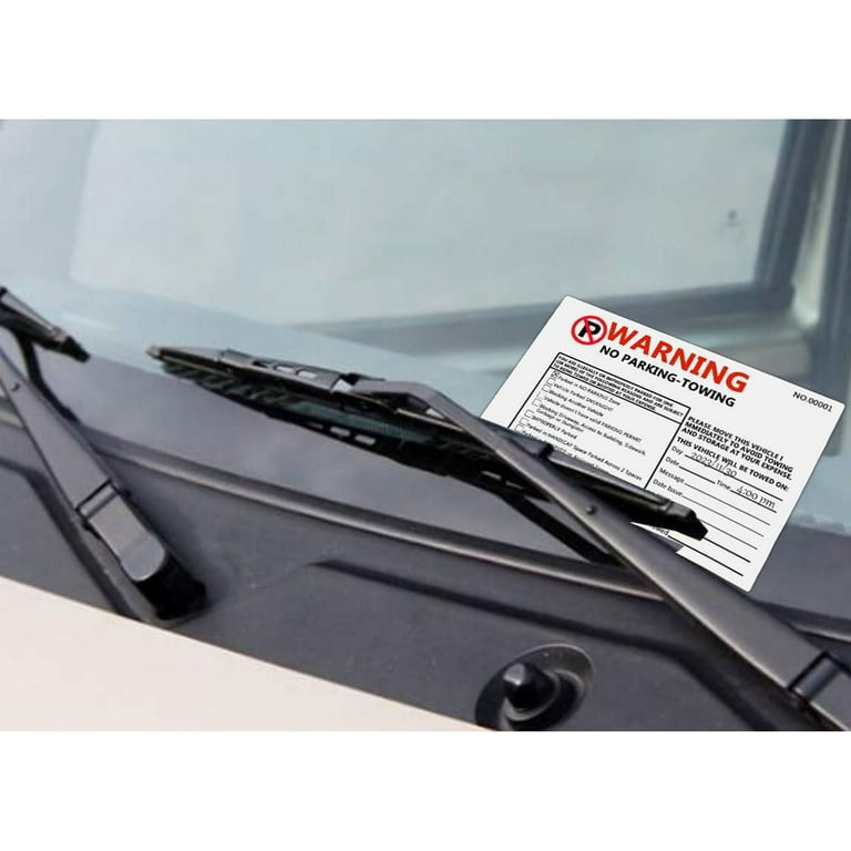 Bilingual Parking Violation Stickers - 50 Pack Fluorescent Orange Hard To Remove Labels