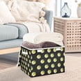 thumbnail image 3 of Yayeee Collapsible Storage Bin with Lid Fabric Closet Decorative Basket with Handles, Black Volleyball Pattern, 3 of 7