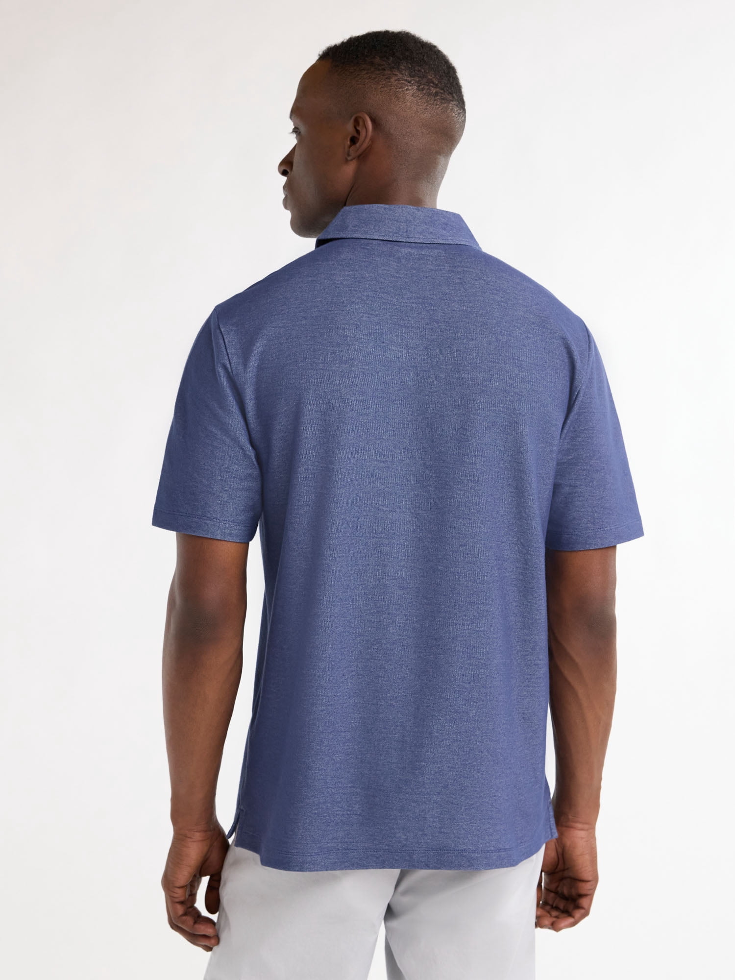 Free Assembly Men's Long Placket Polo, Sizes S-3XL