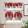 thumbnail image 2 of Red Christmas Kitchen Curtains and Valances Set, Dwarf Present Xmas Ball Snowflake Winter Rod Pocket Window Valance 18 Inch Window Curtain Panels for Living Room Bedroom Laundry, 27.5x36in, 3 Pieces, 2 of 7