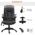 thumbnail image 3 of HomCom High Back Faux Leather Adjustable Heated Executive Massage Office Chair - Black, 3 of 10