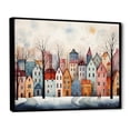 thumbnail image 2 of Designart "Multicolor Winter Cityscape III" Landscapes Framed Wall Art - Traditional Colorful Winter Landscape Living Room Framed Canvas Art, 2 of 6