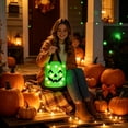 thumbnail image 3 of Light Up Halloween Glow Bag with LED Pumpkin Skull Design for Kids Trick or Treat Night Safety Party Favors, 3 of 5