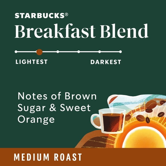 Starbucks Breakfast Blend Medium Roast Ground Coffee 12 oz - Pack of 1