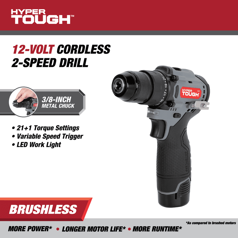 Free Shipping! Hyper Tough 12V Max Lithium-Ion Brushless 2-Speed