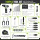 thumbnail image 2 of Kit de herramientas WORKPRO Home con taladro eléctrico, 108 piezas, 12 V, 1,5 Ah, 2 of 9