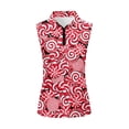 thumbnail image 5 of Yuyamidu Candy Canes Sleeveless Golf Shirts for Woman Size S Red Athletic Tennis Tank Shirts Christmas Quarter Zip Collared Golf Clothes Workout Tops, 5 of 8