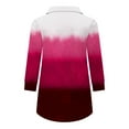 thumbnail image 4 of IROINNID Savings Women's Long Sleeve V-Neck Shirts Cool Shirts for Women Leisure V-Neck Three Quarter 3/4 Sleeve T Shirt Autumn Printing Blouse Tops Sweatshirt,Hot Pink, 4 of 6