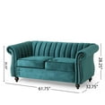 thumbnail image 6 of Noble House Klein Channel Stitching Fabric Loveseat, Teal, 6 of 8