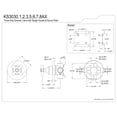 thumbnail image 5 of Kingston Brass KS3032AX  Single-Handle Three-Way Diverter Valve with Round Trim Kit, Polished Brass, 5 of 9