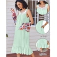 thumbnail image 3 of Ekouaer Sleepwear for Women Nightgowns Long Sleeveless Night gown with Pockets Soft Ladies Nightdress Lace Trim Sleepwear, 3 of 6