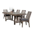 thumbnail image 3 of Rustic Design Wooden Side Chairs 6pc Set Padded Seat Natural Weathering Look Home Furniture, 3 of 3