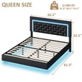 thumbnail image 5 of 4 EVER WINNER Queen Floating Bed Frame with LED Lights, LED Upholstered Platform Bed Frame with Diamond Tufted Headboard, Black LED Bed Frame for Bedroom, Black, 5 of 6