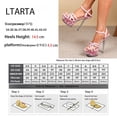 thumbnail image 3 of Women‘s Sexy Cross Tie Rose Transparent Sandals 14.5cm Heels 5 Color for Dance LFD-330-24, 3 of 6