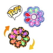 2 Pack Dimple Fidget Spinner, Push Pop Bubbles Spinner, Finger Fidget Toy, Learning Spinning Fidget Toy, Sensory Toy